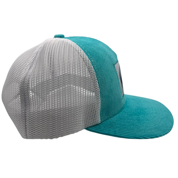 Wild Buffalo Outfitters Turquoise Corduroy Trucker Hat with Buffalo Patch - Wild Buffalo Outfitters Turquoise Corduroy Trucker Hat with Buffalo Patch