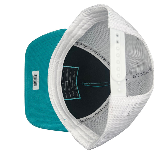 Wild Buffalo Outfitters Turquoise Corduroy Trucker Hat with Buffalo Patch - Wild Buffalo Outfitters Turquoise Corduroy Trucker Hat with Buffalo Patch