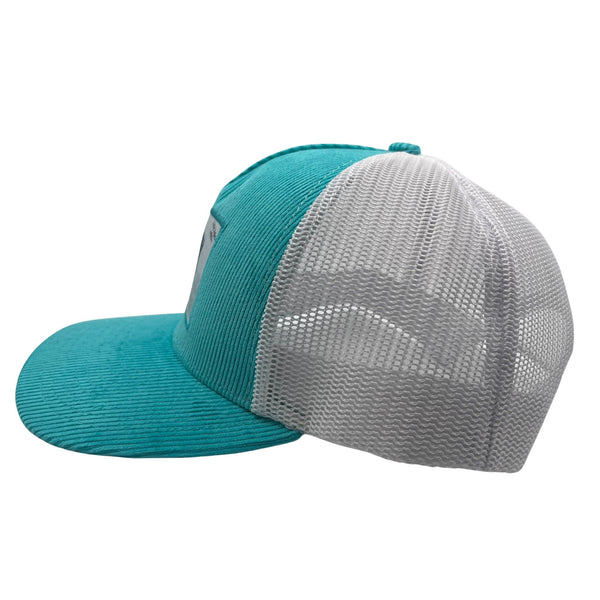 Wild Buffalo Outfitters Turquoise Corduroy Trucker Hat with Buffalo Patch - Wild Buffalo Outfitters Turquoise Corduroy Trucker Hat with Buffalo Patch