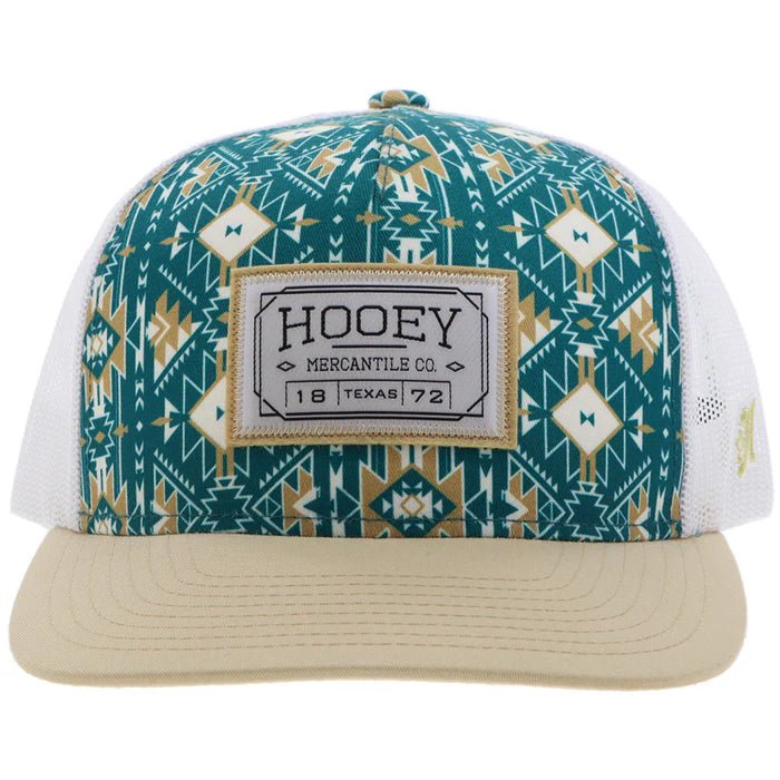 Discover Hooey "Doc" Hat Teal/White Aztec w/Rectangle Patch Quality Hooey Hats located at The Revival.