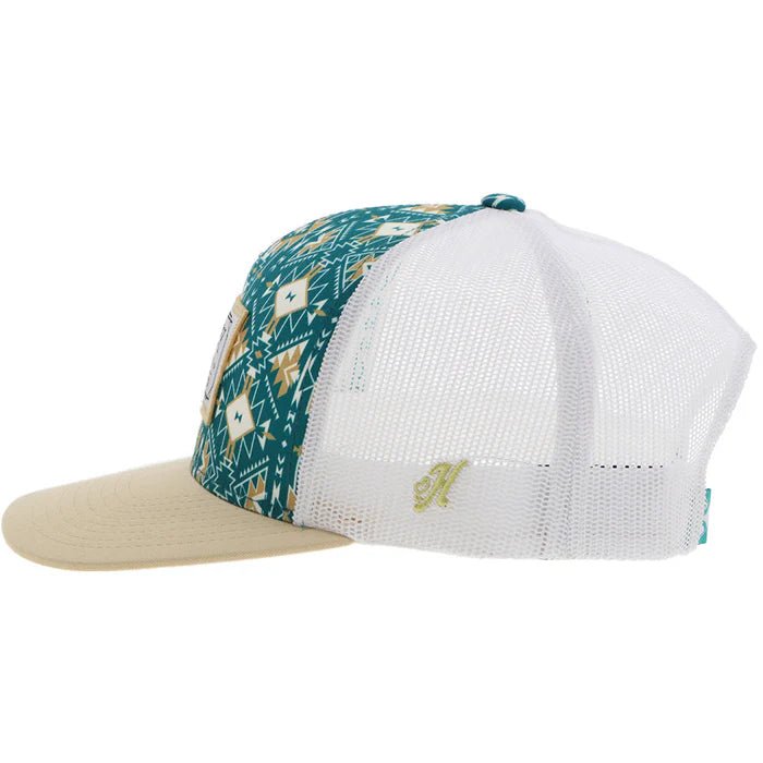 Discover Hooey "Doc" Hat Teal/White Aztec w/Rectangle Patch Quality Hooey Hats located at The Revival.