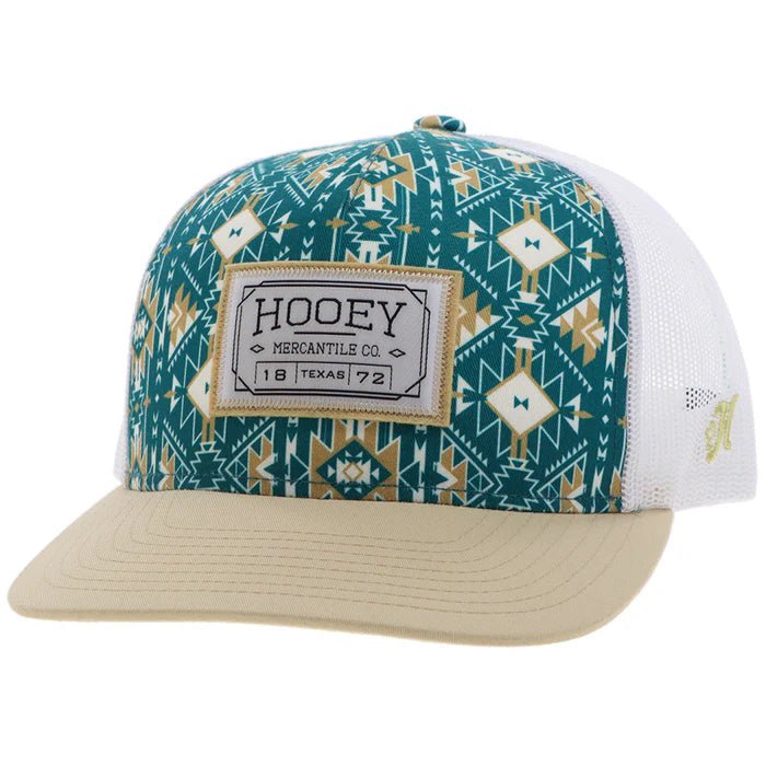 Discover Hooey "Doc" Hat Teal/White Aztec w/Rectangle Patch Quality Hooey Hats located at The Revival.