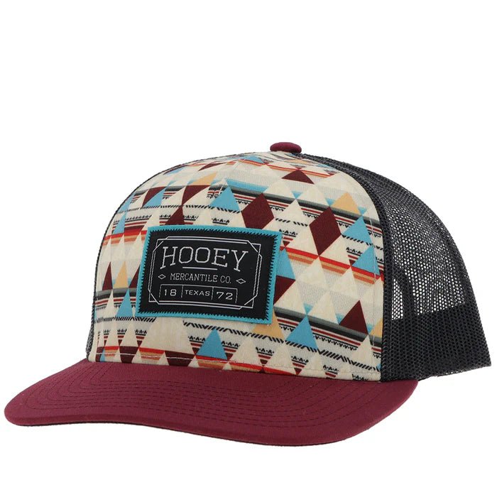 Discover Hooey "Horizon" Hat Cream Pattern /Charcoal w/Black & Turquoise Patch Quality Hooey Hats located at The Revival.