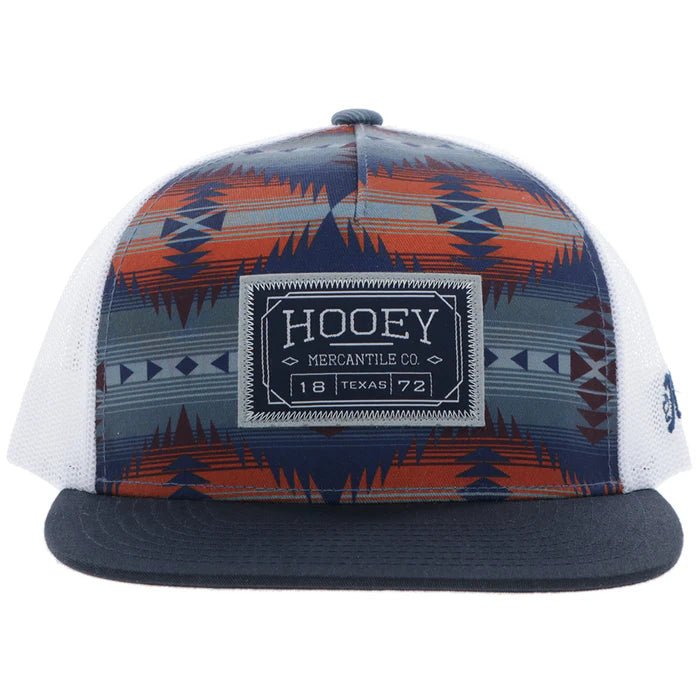 Discover Hooey "Doc" Hat Navy/White Aztec w/Rectangle Patch Quality Hooey Hats located at The Revival.