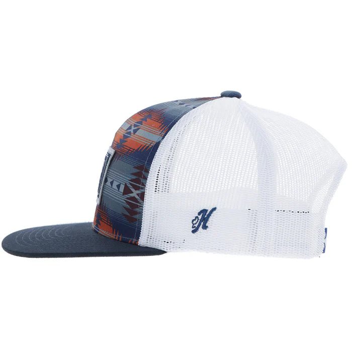 Discover Hooey "Doc" Hat Navy/White Aztec w/Rectangle Patch Quality Hooey Hats located at The Revival.