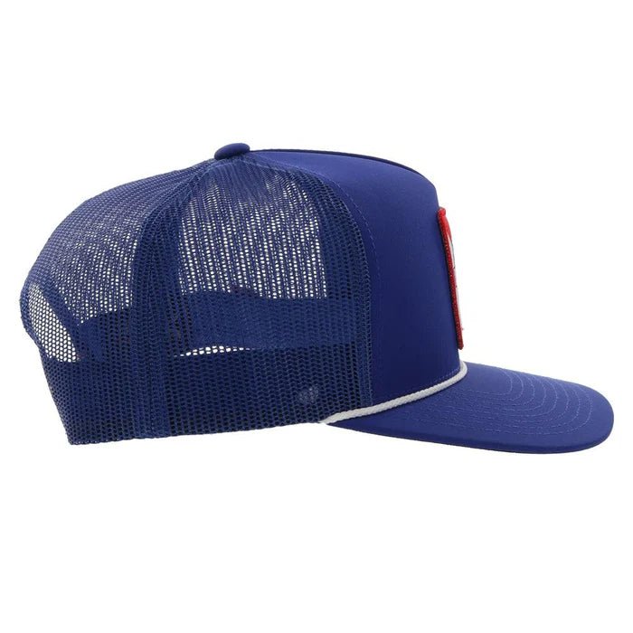Discover Hooey "Pabst Blue Ribbon" Hat, Blue Quality Hooey Hats located at The Revival.