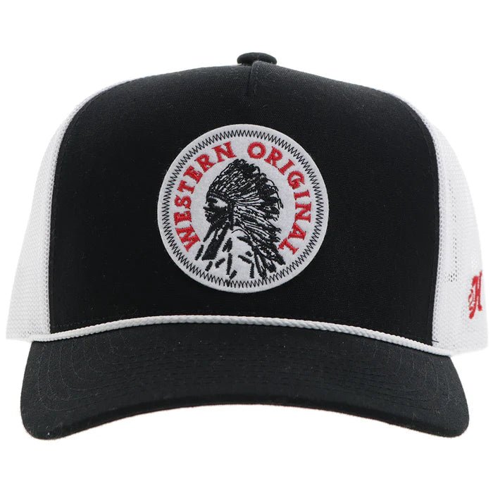 Discover Hooey "Quanah" Hat Black/White w/Red/White Patch Quality Hooey Hats located at The Revival.