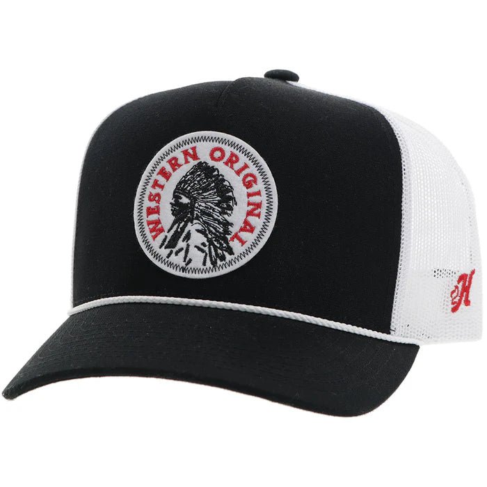 Discover Hooey "Quanah" Hat Black/White w/Red/White Patch Quality Hooey Hats located at The Revival.