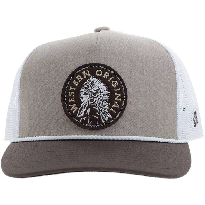 Discover Hooey "Quanah" Hat Tan/White w/Brown/White Circle Patch Quality Hooey Hats located at The Revival.