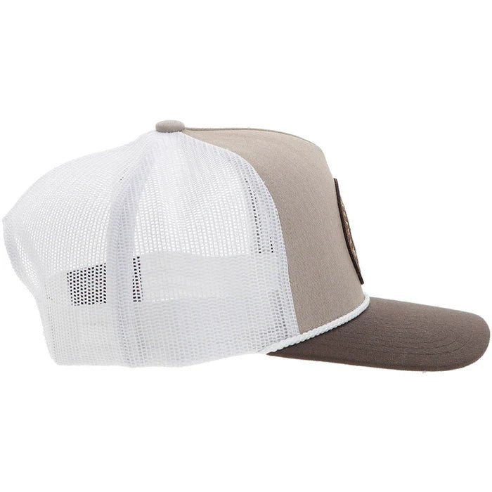 Discover Hooey "Quanah" Hat Tan/White w/Brown/White Circle Patch Quality Hooey Hats located at The Revival.