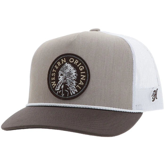 Discover Hooey "Quanah" Hat Tan/White w/Brown/White Circle Patch Quality Hooey Hats located at The Revival.
