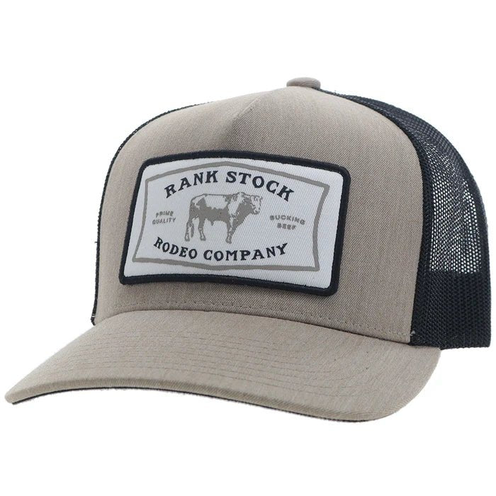 Discover Hooey "Rank Stock" Hooey Hat Tan/Black w/White/Black Patch Quality Hooey Hats located at The Revival.
