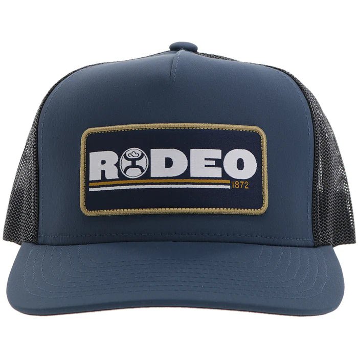 Discover Hooey "Rodeo" Hooey Hat Navy/Black w/Navy/White/Yellow Patch Quality Hooey Hats located at The Revival.