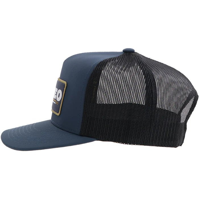 Discover Hooey "Rodeo" Hooey Hat Navy/Black w/Navy/White/Yellow Patch Quality Hooey Hats located at The Revival.
