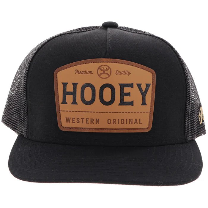 Discover Hooey "Trip" Hat Black w/ Tan & Brown Leather Patch Quality Hooey Hats located at The Revival.