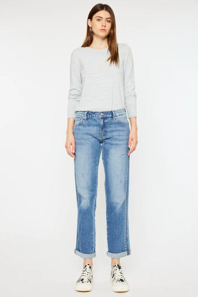 Kancan Isa Mid Rise Slim Boyfriend Jeans - Discover Kancan Isa Mid Rise Slim Boyfriend Jeans Quality Kancan Jeans located at The Revival.