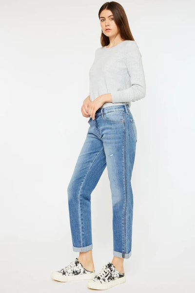 Kancan Isa Mid Rise Slim Boyfriend Jeans - Discover Kancan Isa Mid Rise Slim Boyfriend Jeans Quality Kancan Jeans located at The Revival.