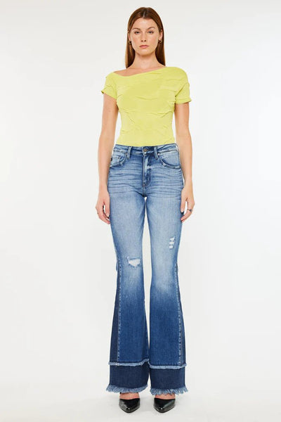 Kancan Kacey High Rise Flare Jeans - Discover Kancan Kacey High Rise Flare Jeans Quality Kancan Jeans located at The Revival.