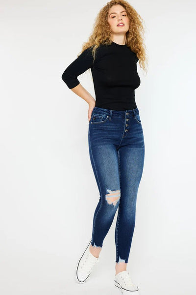 Kancan Milo High Rise Ankle Skinny Jeans - Curvy - Discover Kancan Milo High Rise Ankle Skinny Jeans - Curvy Quality Kancan Jeans located at The Revival.