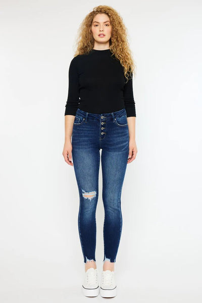Kancan Milo High Rise Ankle Skinny Jeans - Curvy - Discover Kancan Milo High Rise Ankle Skinny Jeans - Curvy Quality Kancan Jeans located at The Revival.