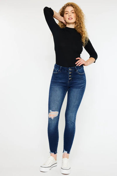 Kancan Milo High Rise Ankle Skinny Jeans - Curvy - Discover Kancan Milo High Rise Ankle Skinny Jeans - Curvy Quality Kancan Jeans located at The Revival.