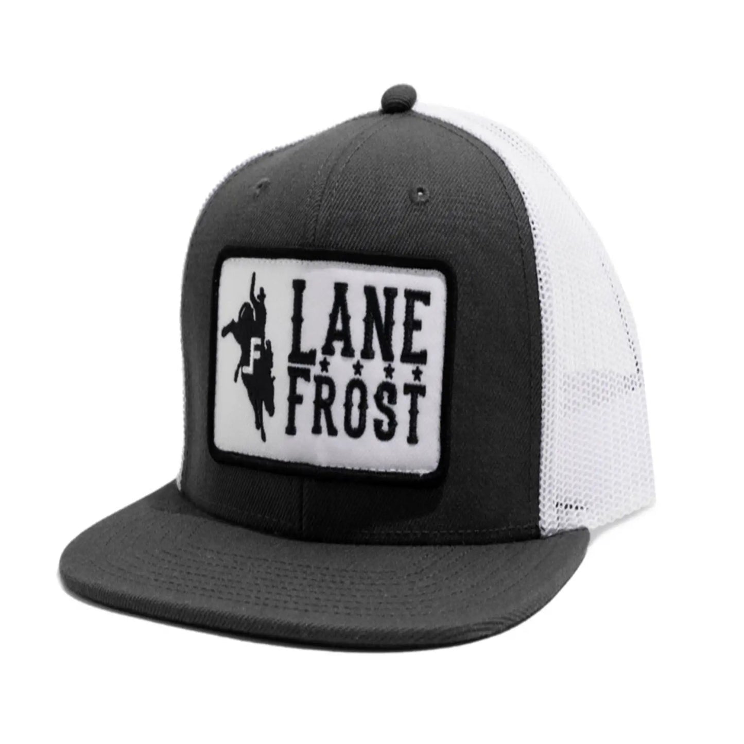 Side profile of Lane Frost Brand Gangster hat with embroidered patch