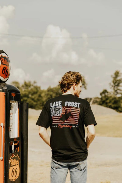 Lane Frost Brand Neon Patriot Tee - Discover Lane Frost Brand Neon Patriot Tee Quality Lane Frost Shirt located at The Revival.