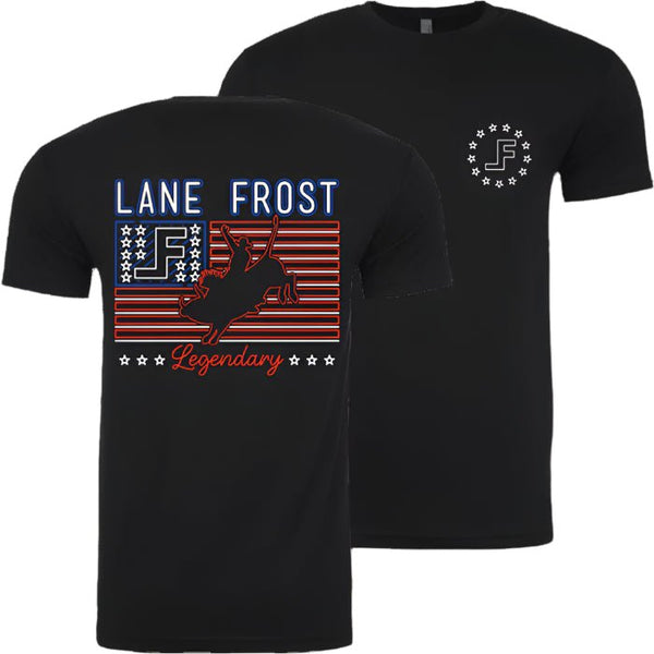Lane Frost Brand Neon Patriot Tee - Discover Lane Frost Brand Neon Patriot Tee Quality Lane Frost Shirt located at The Revival.
