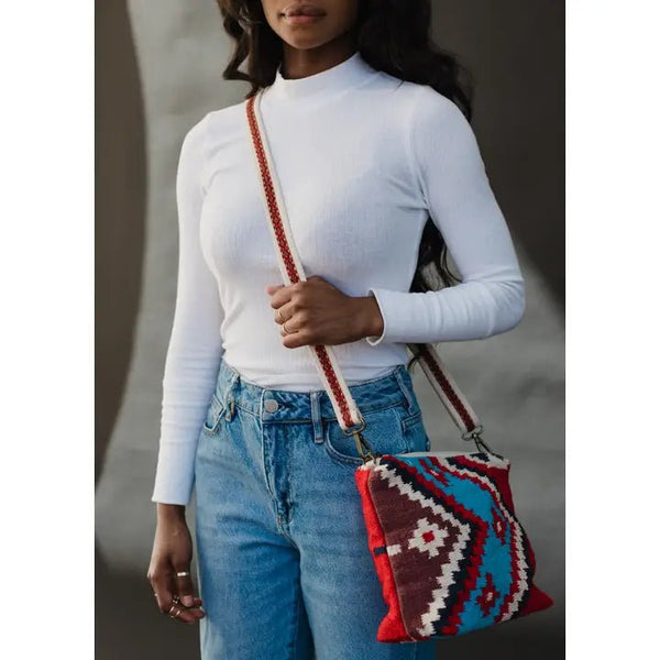 Panache Apparel Co. Red & Multicolored Aztec Crossbody - Discover Panache Apparel Co. Red & Multicolored Aztec Crossbody Quality Panache Apparel Co. Cross Body at The Revival.
