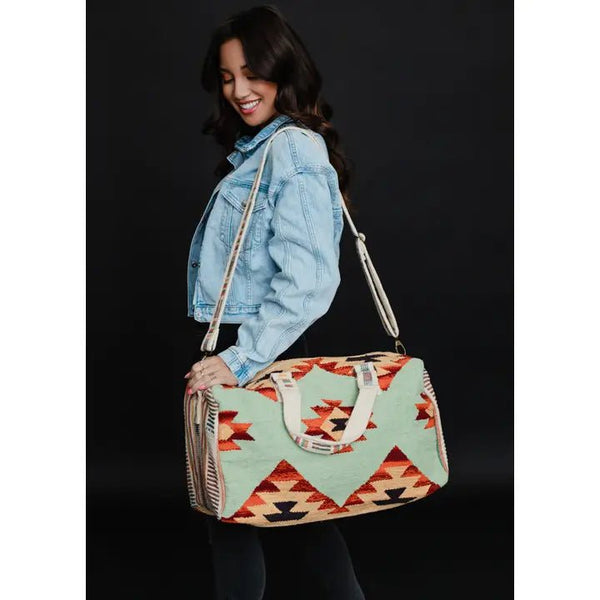 Panache Apparel Co. Mint & Multicolored Aztec Duffel – The Revival