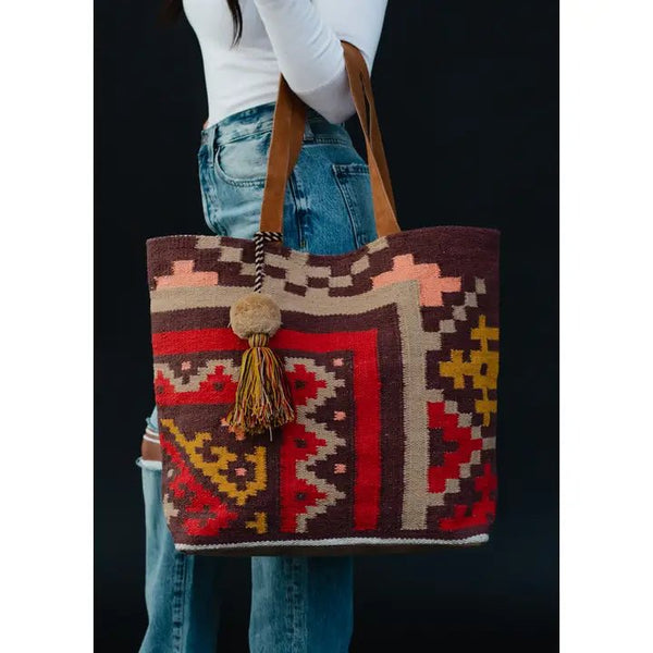 Panache Apparel Co. Brown & Multicolored Aztec Tote - Discover Panache Apparel Co. Brown & Multicolored Aztec Tote Quality Panache Apparel Co. Tote located at The Revival.