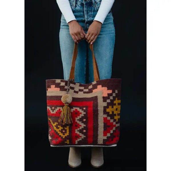 Panache Apparel Co. Brown & Multicolored Aztec Tote - Discover Panache Apparel Co. Brown & Multicolored Aztec Tote Quality Panache Apparel Co. Tote located at The Revival.