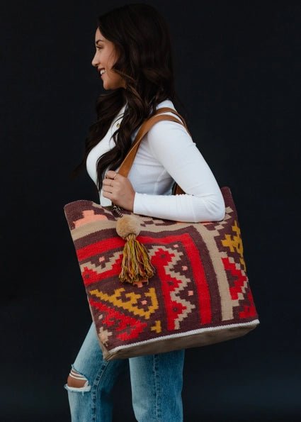 Panache Apparel Co. Brown & Multicolored Aztec Tote - Discover Panache Apparel Co. Brown & Multicolored Aztec Tote Quality Panache Apparel Co. Tote located at The Revival.