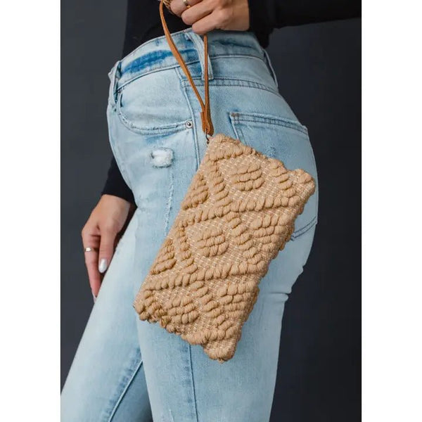 Panache Apparel Co. Camel Diamond Pattern Wristlet - Discover Panache Apparel Co. Camel Diamond Pattern Wristlet Quality Panache Apparel Co. Wristlet located at The Revival.