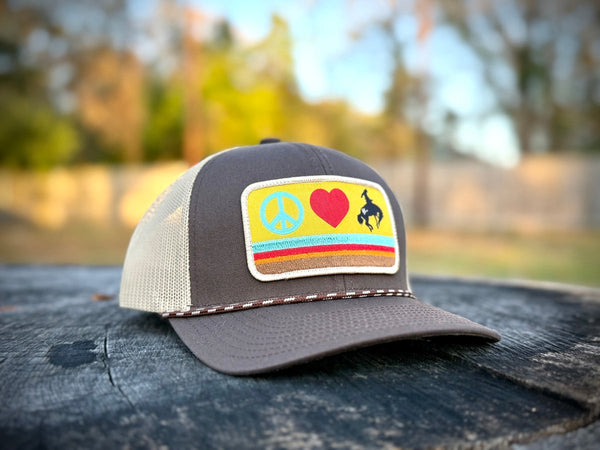 Red Dirt Hat Co. Peace, Love & Rodeo - Ladies Brown/Khaki - Discover Red Dirt Hat Co. Peace, Love & Rodeo - Ladies Brown/Khaki Quality Red Dirt Hat Co. Hats located at The Revival.