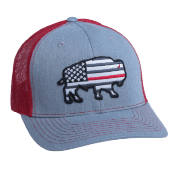 Red Dirt Hat Co. Thin Red Line - Heather Grey, Red - Discover Red Dirt Hat Co. Thin Red Line - Heather Grey, Red Quality Red Dirt Hat Co. Hats located at The Revival.