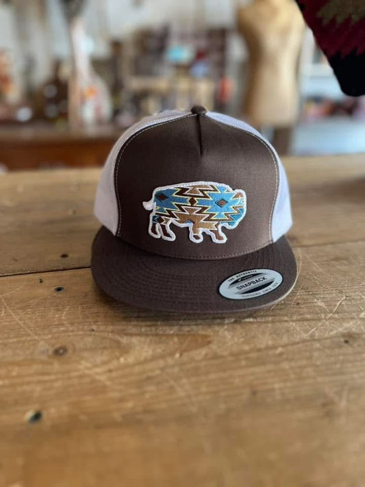 Discover Red Dirt Hat Co. Unisex "JANGO" Brown & White Mesh Back Snapback Hats Quality Red Dirt Hat Co. Hats located at The Revival.