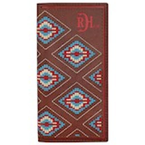 Red Dirt Hat Co. TOOLED W/AZTEC NEEDLEPOINT RODEO WALLET - Discover Red Dirt Hat Co. TOOLED W/AZTEC NEEDLEPOINT RODEO WALLET Quality Red Dirt Hat Co. Wallet located at The Revival.