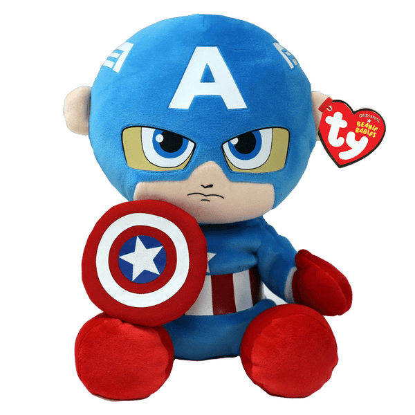 Ty Beanie Babies Captain America - From Marvel (Small) - Discover Ty Beanie Babies Captain America - From Marvel (Medium) Quality Ty Stuffed Animal located at The Revival.