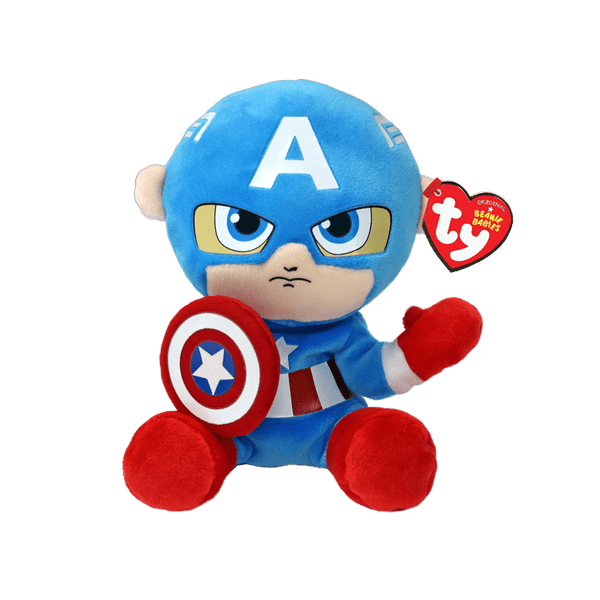 Ty Beanie Babies Captain America - From Marvel (Small) - Discover Ty Beanie Babies Captain America - From Marvel (Medium) Quality Ty Stuffed Animal located at The Revival.