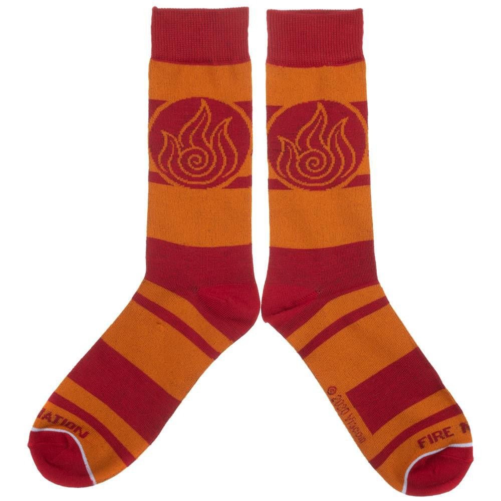 Discover Avatar The Last Airbender 4 Pair Crew Socks Quality Bioworld Socks located at The Revival.