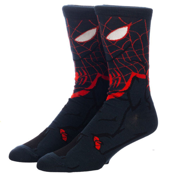 Marvel Miles Morales Spiderman Animigos 360 Character Socks - Discover Marvel Miles Morales Spiderman Animigos 360 Character Socks Quality Bioworld Socks located at The Revival.