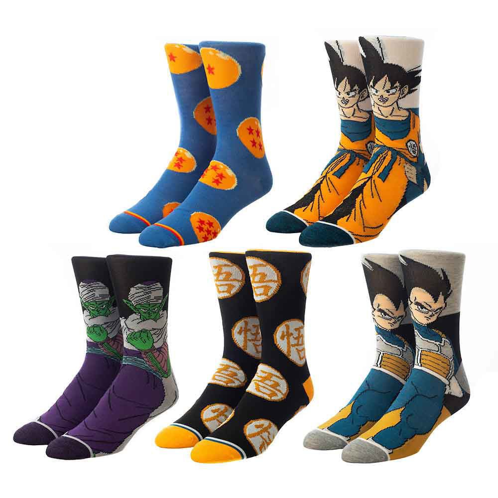 Discover Dragon Ball Z Character 5 Pair Crew Socks Quality Bioworld Socks located at The Revival.