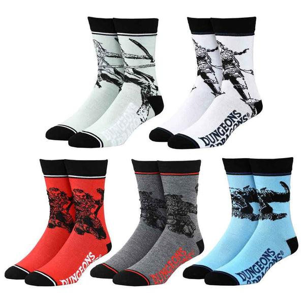 Dungeons & Dragons Character 5 Pair Crew Socks - Discover Dungeons & Dragons Character 5 Pair Crew Socks Quality Bioworld Socks located at The Revival.