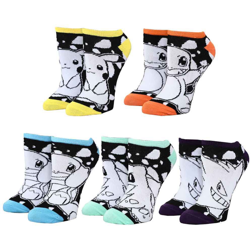 Discover Pokemon Characters Youth 5 Pair Ankle Socks Quality Bioworld Socks located at The Revival.