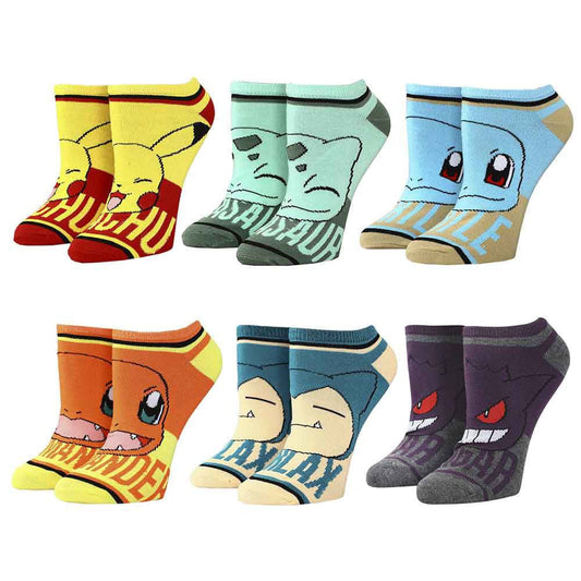 Discover Pokemon Character Names 6 Pair Ankle Socks Quality Bioworld Socks located at The Revival.