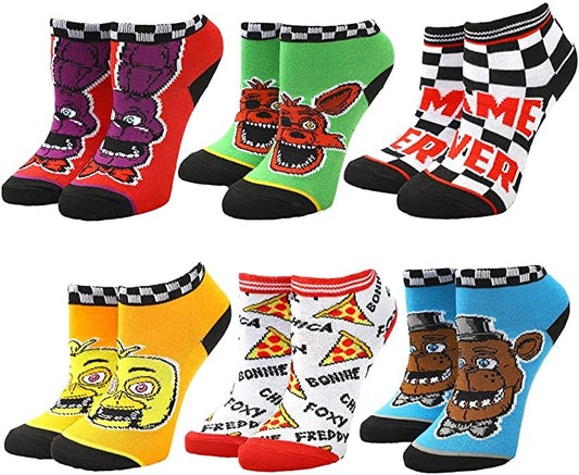 Discover Five Nights At Freddy's Youth 6 Pack Ankle Socks Quality Bioworld Socks located at The Revival.