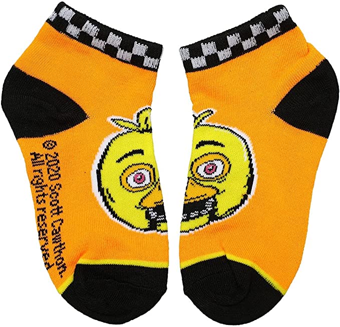 Discover Five Nights At Freddy's Youth 6 Pack Ankle Socks Quality Bioworld Socks located at The Revival.