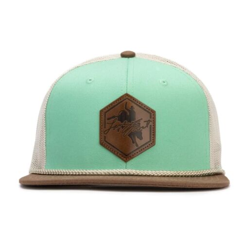 Lane Frost Outlaw Teal Trucker Hat - Lane Frost Outlaw Teal Western Snapback in Front View