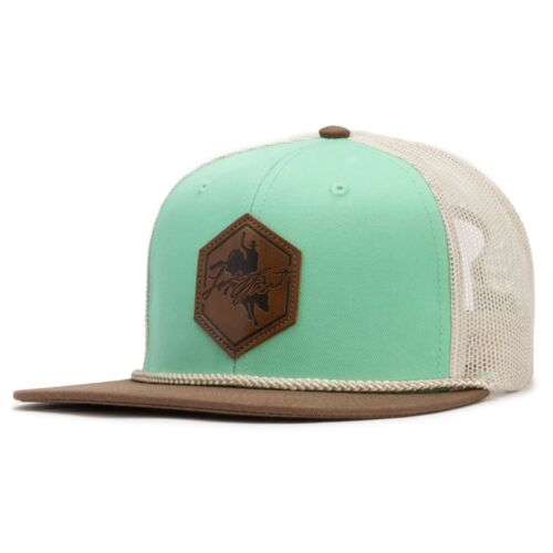 Lane Frost Outlaw Teal Trucker Hat - Front View Lane Frost Brand Outlaw Cap